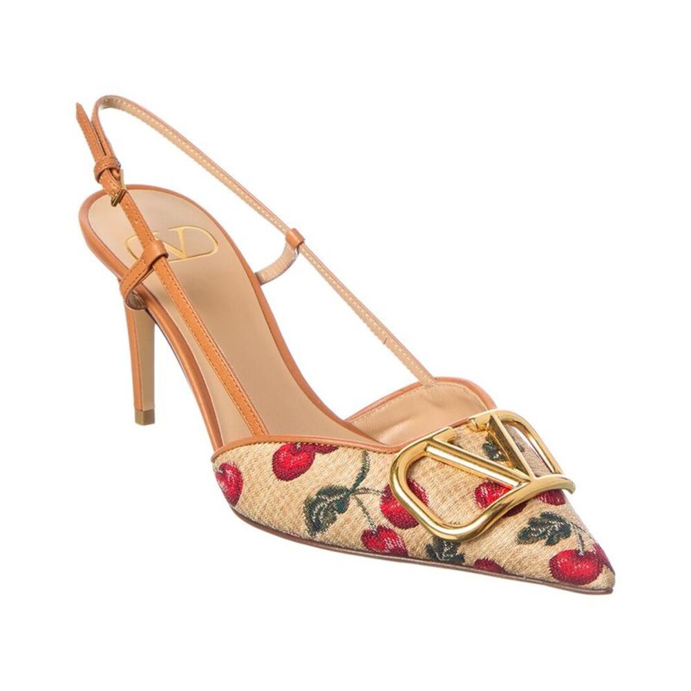 Valentino Vlogo Signature Slingback Leather Pump, Red